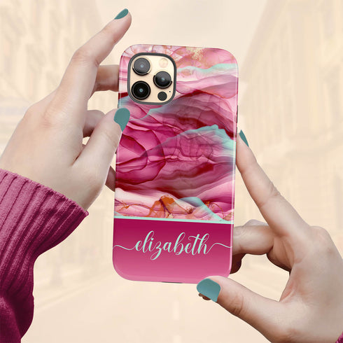 Alcohol Ink Patterns Custom Name iPhone Case